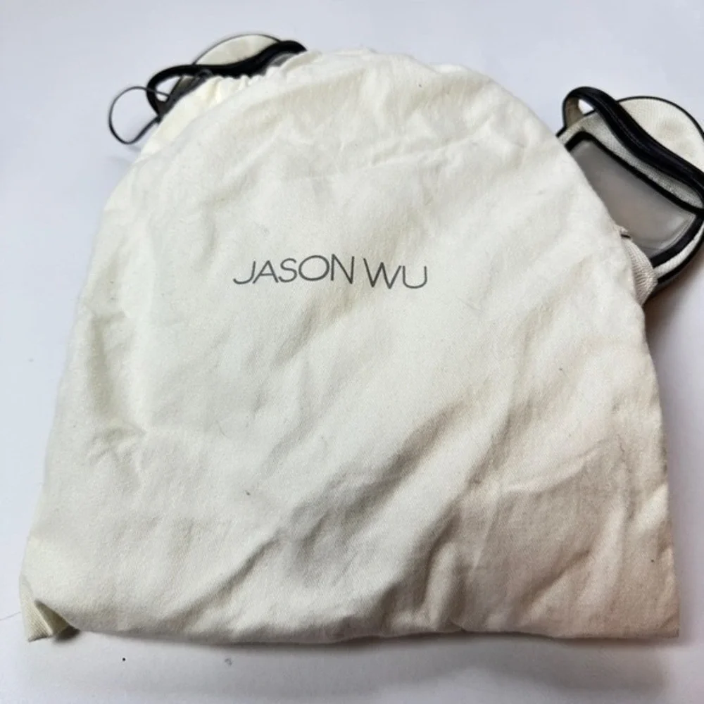 Jason Wu Bicolor White Black Buckled Double Band Heeled Sandals Sz 41 US‎ 10 KC